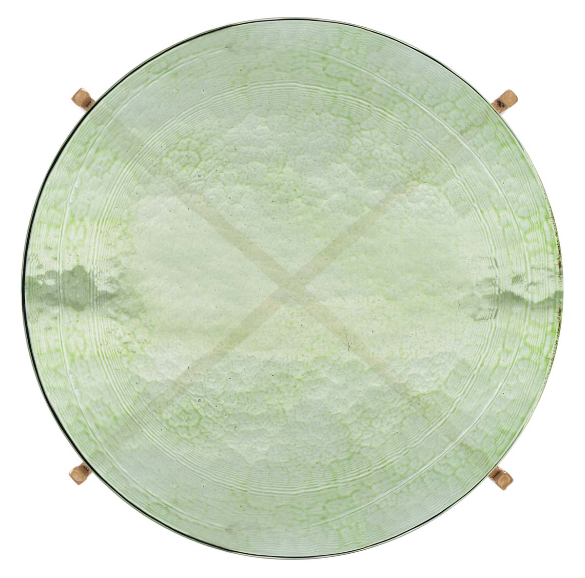 Safavieh Tengah Round Glass Accent Table , ACC3213 - Green/Brass