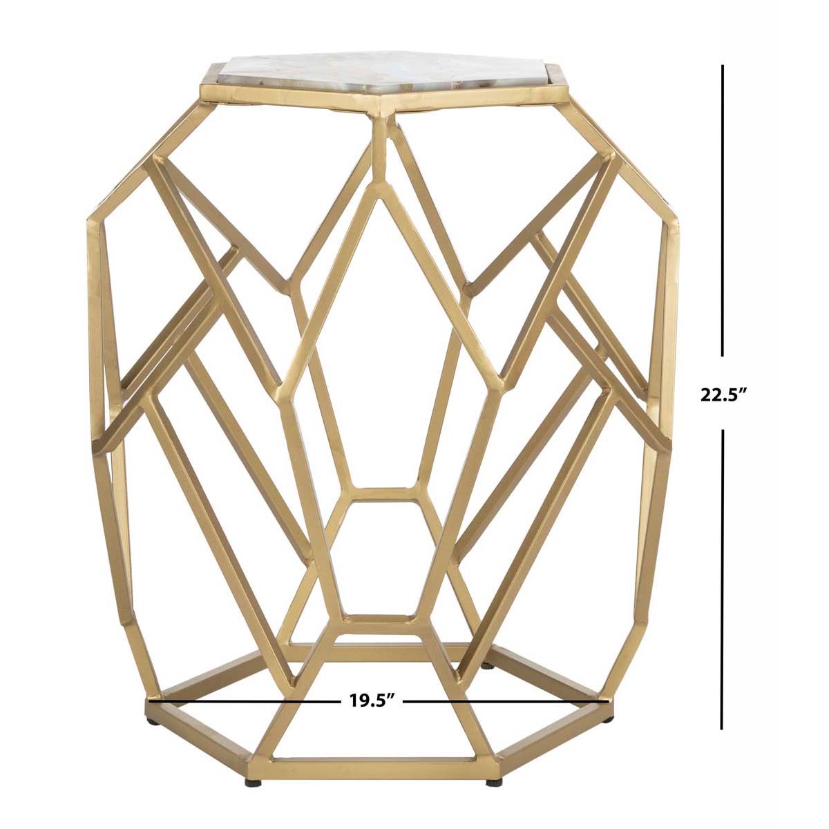 Safavieh Ava Geometric Accent Table , ACC3700 - Multi Colored Agate/Gold