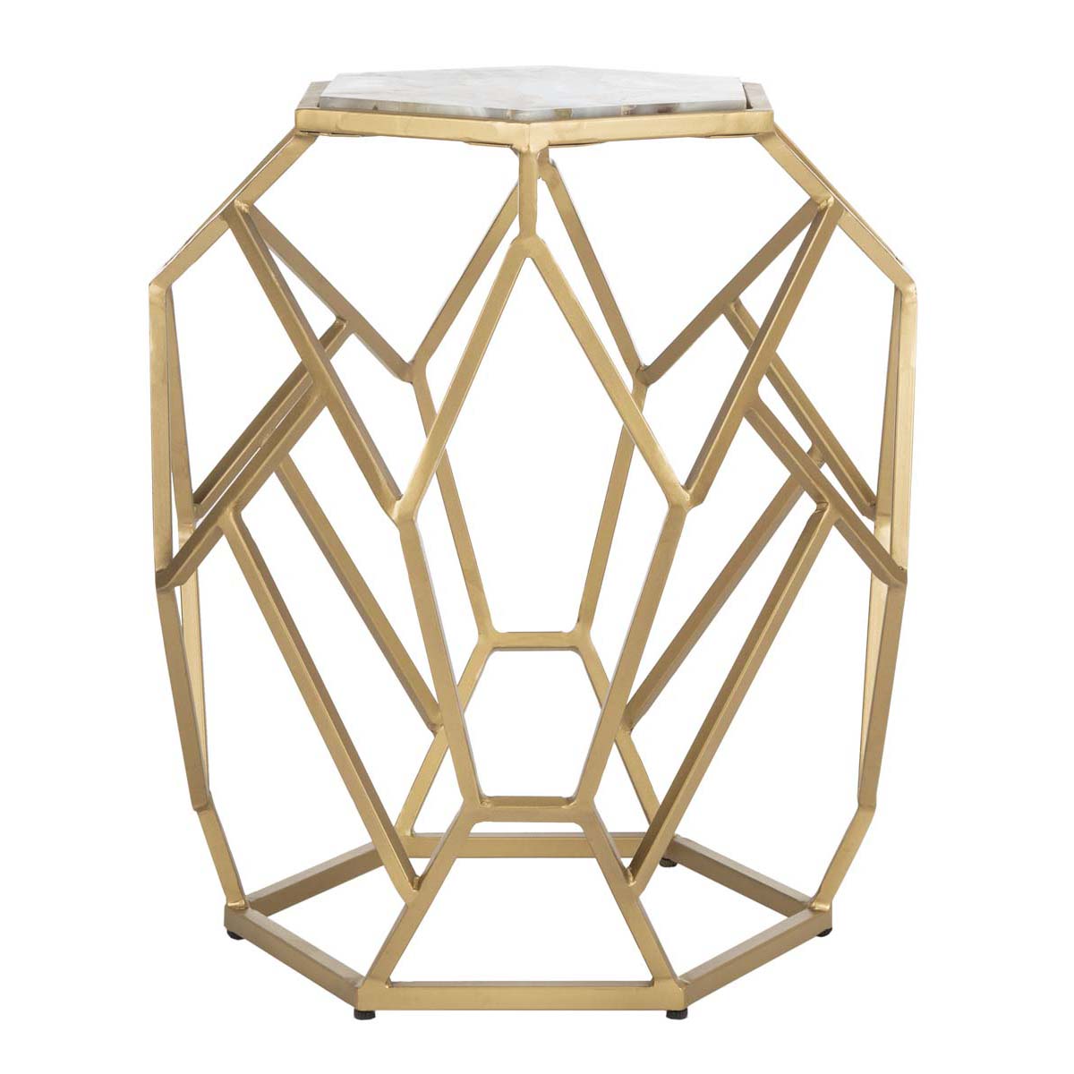 Safavieh Ava Geometric Accent Table , ACC3700 - Multi Colored Agate/Gold