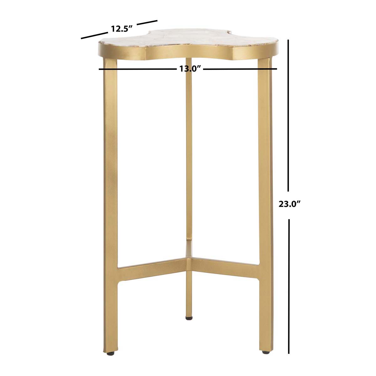 Safavieh Suki Agate Tripod Accent Table , ACC3701 - White Agate/Gold