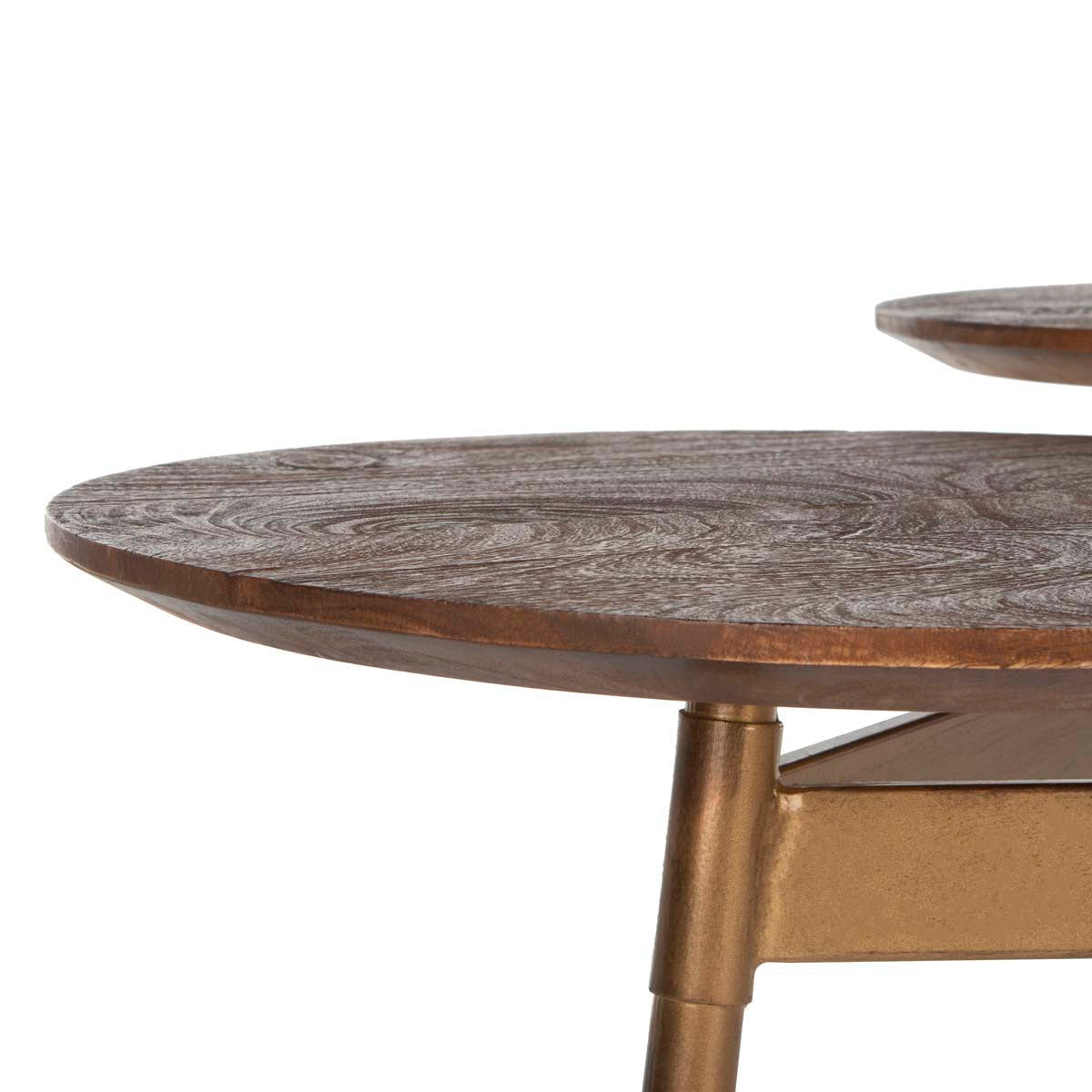 Safavieh Ian 3 Circle Accent Table , ACC3702 - Rustic Honey/Gold