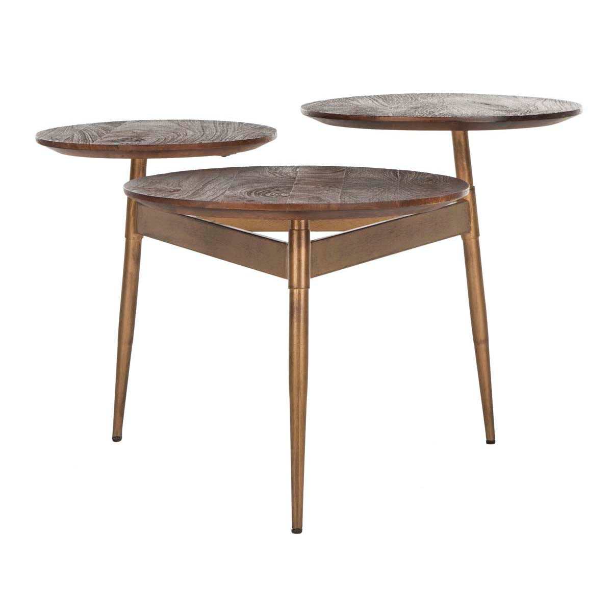 Safavieh Ian 3 Circle Accent Table , ACC3702 - Rustic Honey/Gold