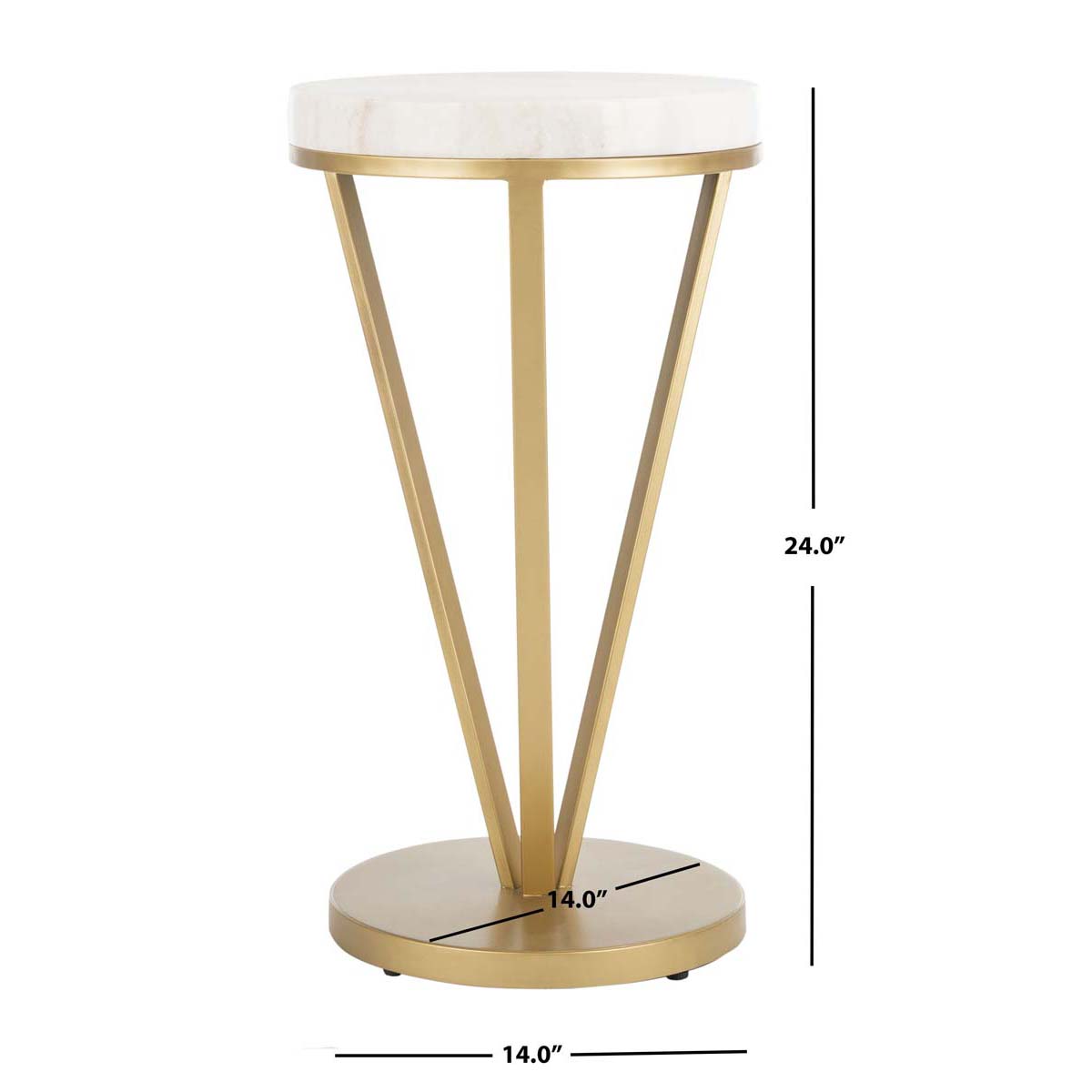 Safavieh Theia Accent Table , ACC3704 - White Marble/Gold