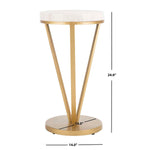 Safavieh Theia Accent Table , ACC3704 - White Marble/Gold