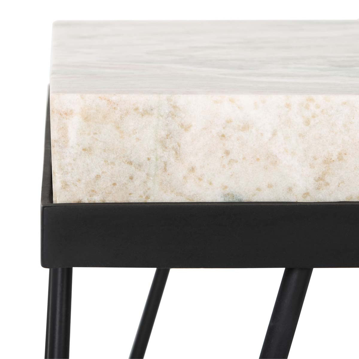 Safavieh Jada Stone Top Accent Table , ACC3705 - Multi Grey Stone/Black