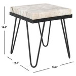 Safavieh Jada Stone Top Accent Table , ACC3705 - Multi Grey Stone/Black