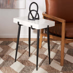 Safavieh Yuki Stone Top Accent Table , ACC3708 - White Marble/Black