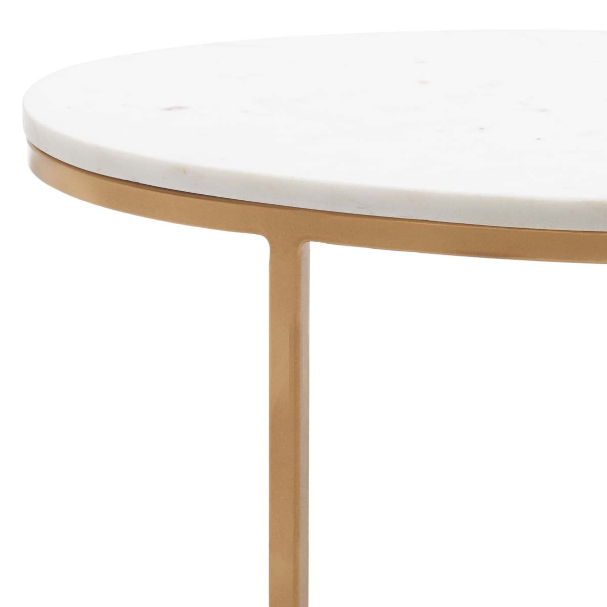 Safavieh Tage Marble Side Table , ACC3711 - White Marble/Gold Legs