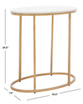 Safavieh Tage Marble Side Table , ACC3711 - White Marble/Gold Legs