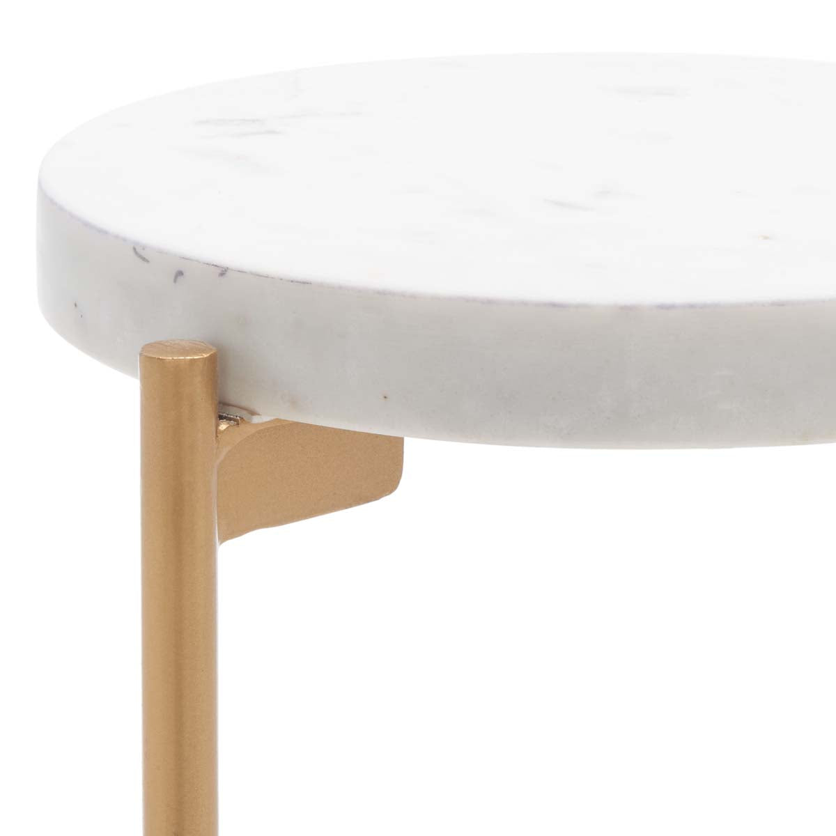 Safavieh Branwen Drink Table , ACC3723 - White Marble Top/Gold Legs
