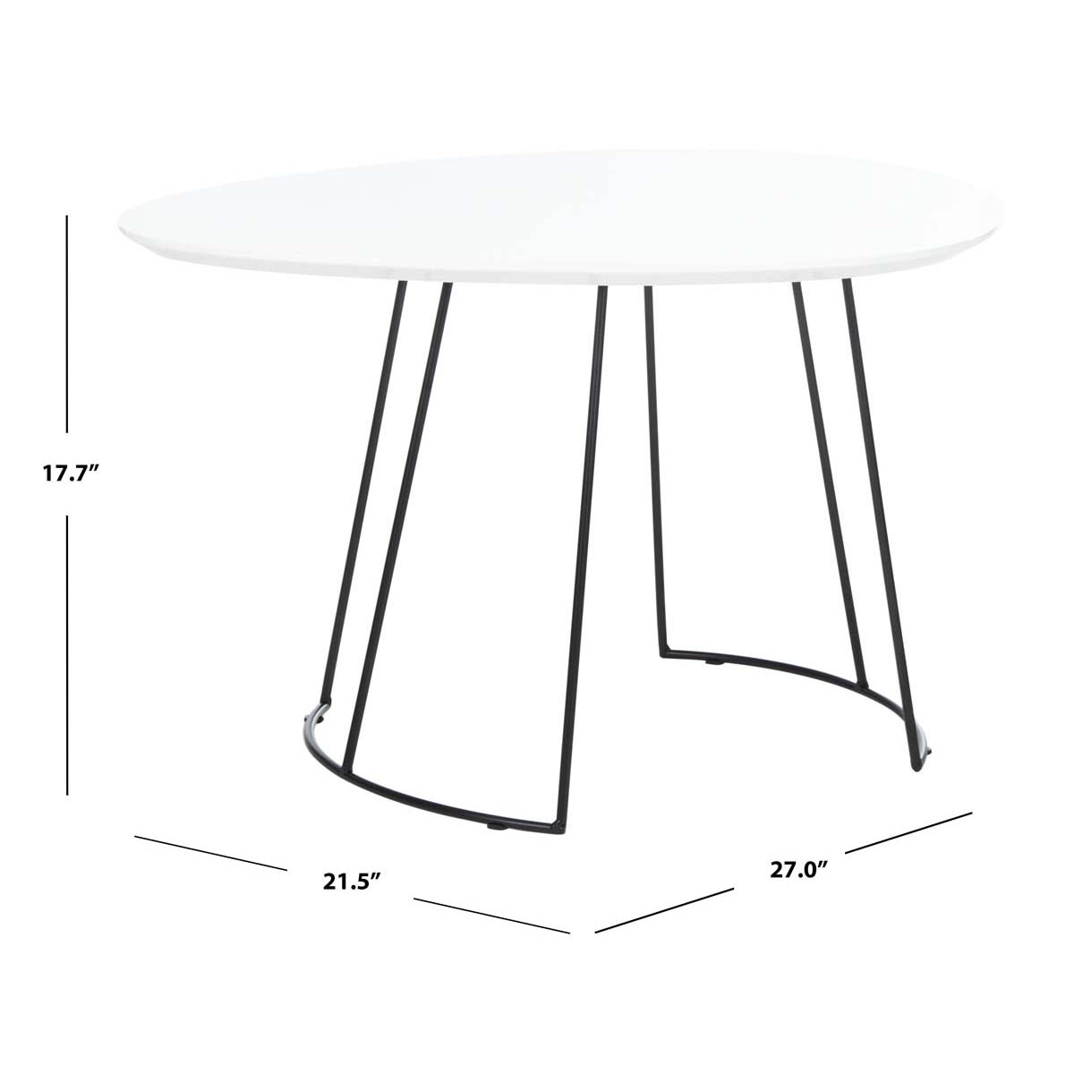 Safavieh Brooks Side Table , ACC4200 - White Lacquer/Black