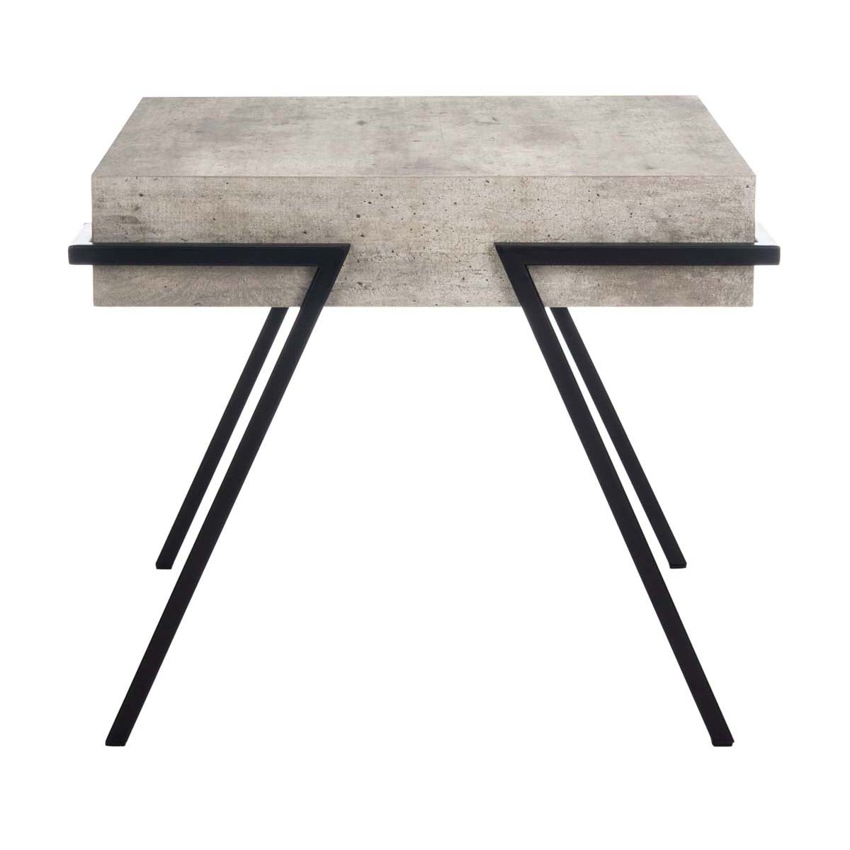 Safavieh Jett Square Accent Table , ACC4201 - Light Grey Faux Concrete/Black