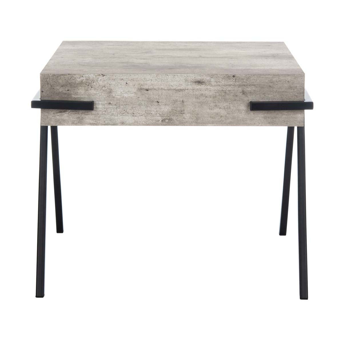 Safavieh Jett Square Accent Table , ACC4201 - Light Grey Faux Concrete/Black