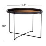 Safavieh Ruby Medium Round Tray Top Accent Table , ACC4205 - Rose Gold/Black