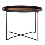 Safavieh Ruby Medium Round Tray Top Accent Table , ACC4205 - Rose Gold/Black