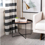 Safavieh Ruby Medium Round Tray Top Accent Table , ACC4205 - Rose Gold/Black