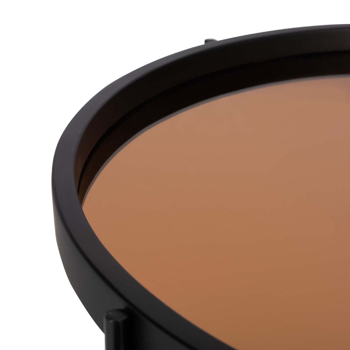 Safavieh Ruby Small Round Tray Top Accent Table , ACC4206 - Rose Gold/Black