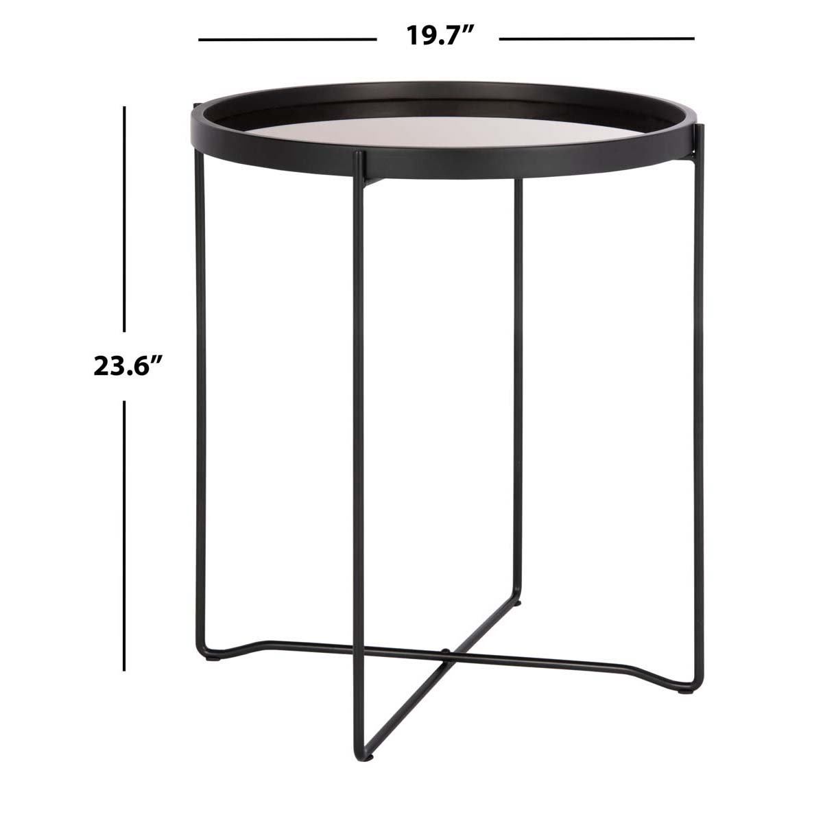Safavieh Ruby Small Round Tray Top Accent Table , ACC4206 - Rose Gold/Black