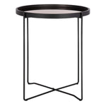 Safavieh Ruby Small Round Tray Top Accent Table , ACC4206 - Rose Gold/Black