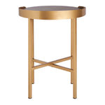 Safavieh Prague Round Side Table , ACC4208 - Light Grey Oak/Gold