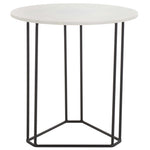 Safavieh Eloblaire Round Accent Table, White Marble / Black