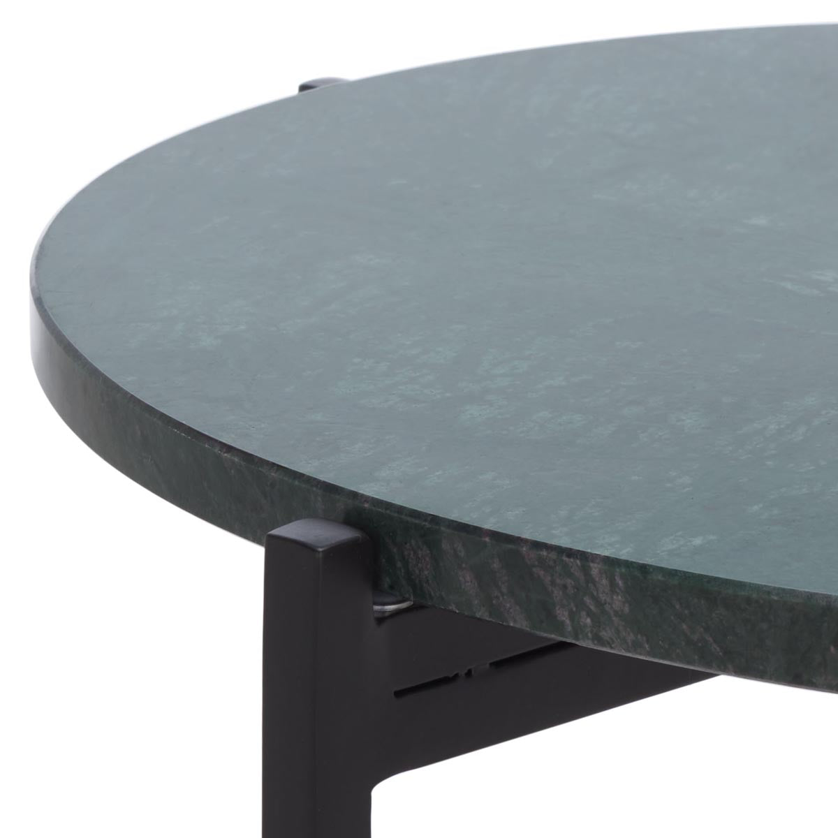 Safavieh Evrynee Round Accent Table, Green Marble / Black