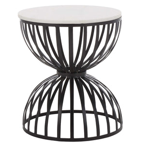 Safavieh Tissaia Round Accent Table, White Marble / Black