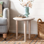 Safavieh Rehnuma Carved Side Table , ACC5300 - White Wash