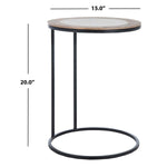 Safavieh Gemma Agate Side Table , ACC5301 - White Marble/Natural/Black Legs