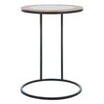 Safavieh Gemma Agate Side Table , ACC5301 - White Marble/Natural/Black Legs