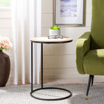 Safavieh Gemma Agate Side Table , ACC5301 - White Marble/Natural/Black Legs