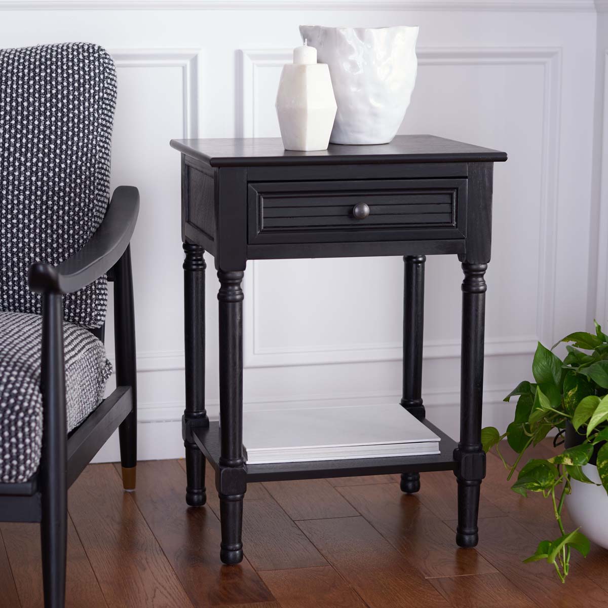 Safavieh Tate 1Drw Accent Table , ACC5714 - Black