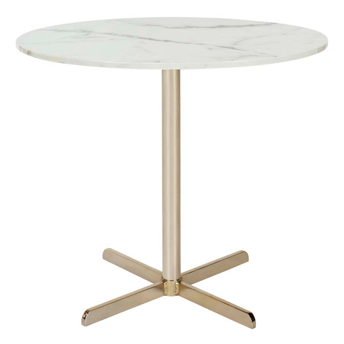 Safavieh Winnie Round Side Table , ACC6200 - White Marble Veneer/Brass Leg