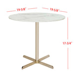 Safavieh Winnie Round Side Table , ACC6200 - White Marble Veneer/Brass Leg