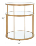 Safavieh Layta 3 Shelf Accent Table , ACC6402 - Gold/Glass