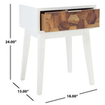 Safavieh Nilo 1 Drawer Accent Table , ACC6600 - White / Natural