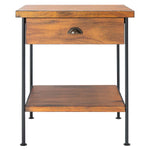 Safavieh Eris 1 Drawer 1 Shelf Accent Table , ACC6604 - Brown / Black