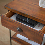 Safavieh Eris 1 Drawer 1 Shelf Accent Table , ACC6604 - Brown / Black