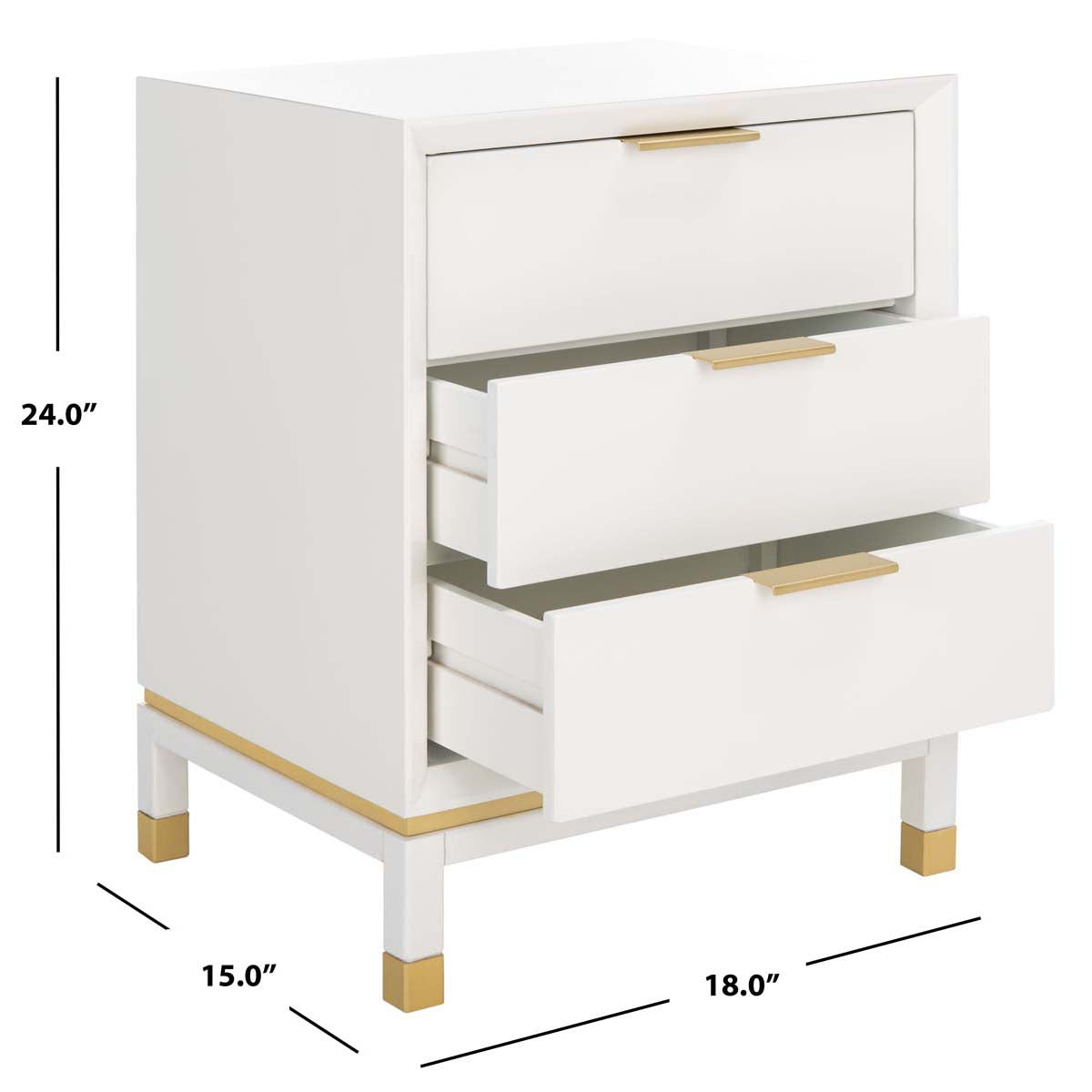 Safavieh Baskin 3 Drawer Accent Table , ACC6605 - White