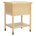 Safavieh Ahab 2 Drawer 1 Shelf Accent Table , ACC6606 - Light Blonde / Gold