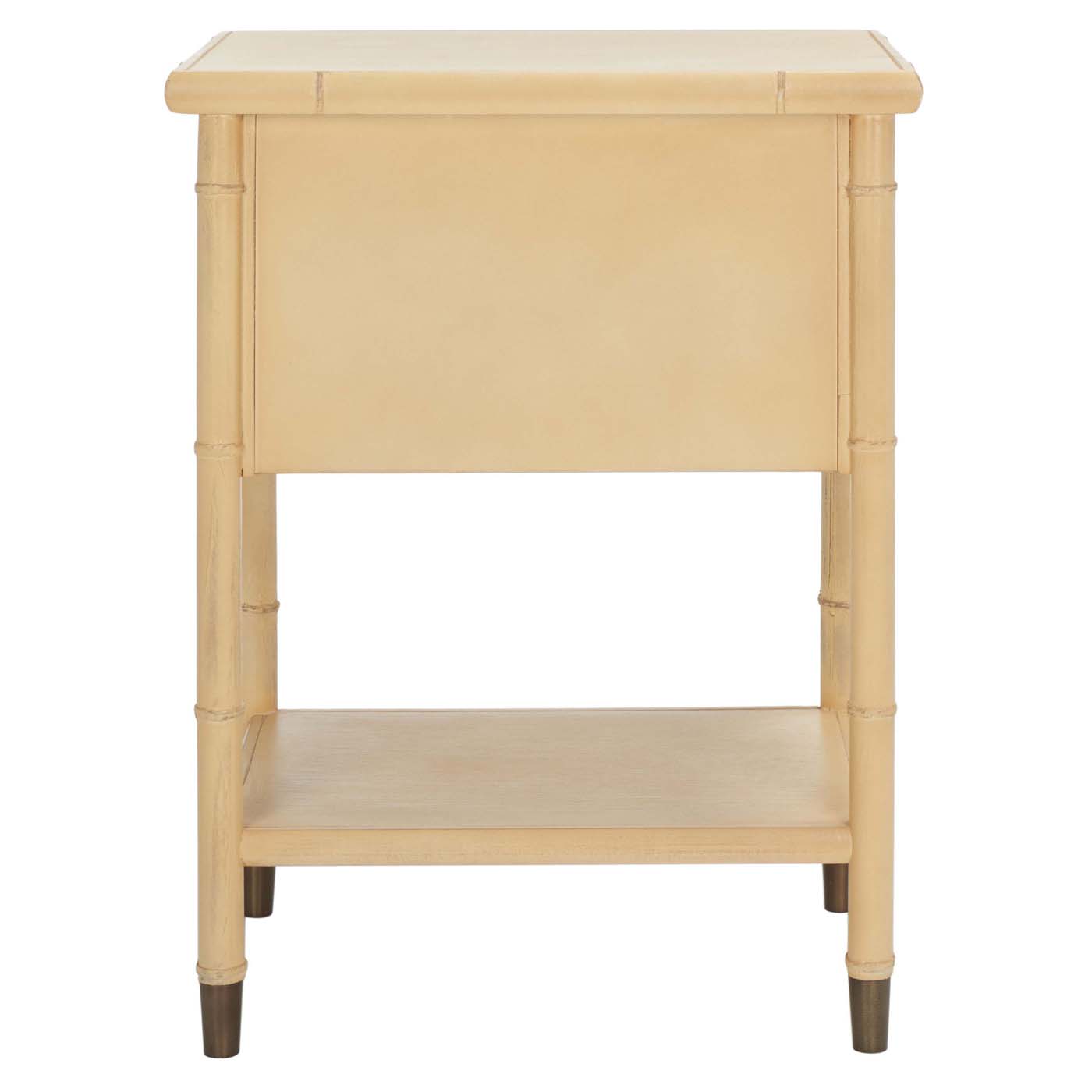 Safavieh Ahab 2 Drawer 1 Shelf Accent Table , ACC6606 - Light Blonde / Gold