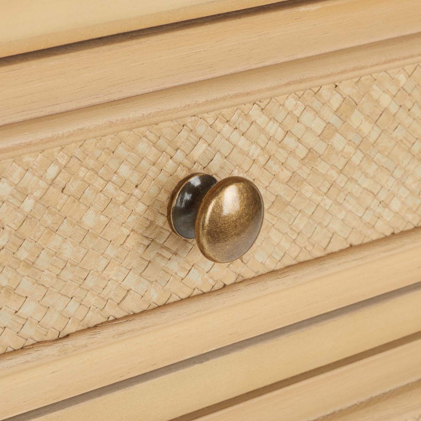 Safavieh Ahab 2 Drawer 1 Shelf Accent Table , ACC6606 - Light Blonde / Gold