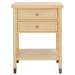 Safavieh Ahab 2 Drawer 1 Shelf Accent Table , ACC6606 - Light Blonde / Gold