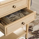 Safavieh Ahab 2 Drawer 1 Shelf Accent Table , ACC6606 - Light Blonde / Gold