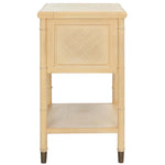 Safavieh Ahab 2 Drawer 1 Shelf Accent Table , ACC6606 - Light Blonde / Gold