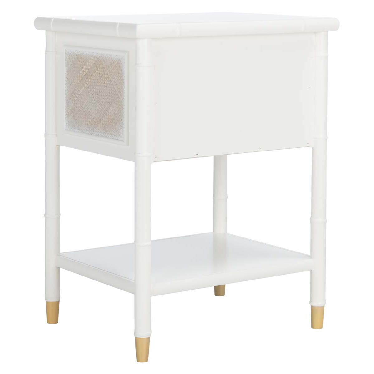 Safavieh Ahab 2 Drawer 1 Shelf Accent Table , ACC6606 - White / Gold