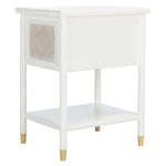Safavieh Ahab 2 Drawer 1 Shelf Accent Table , ACC6606 - White / Gold
