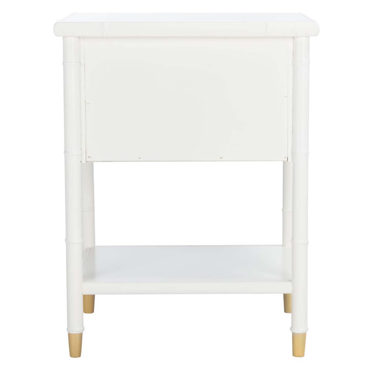 Safavieh Ahab 2 Drawer 1 Shelf Accent Table , ACC6606 - White / Gold