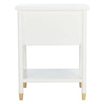 Safavieh Ahab 2 Drawer 1 Shelf Accent Table , ACC6606 - White / Gold