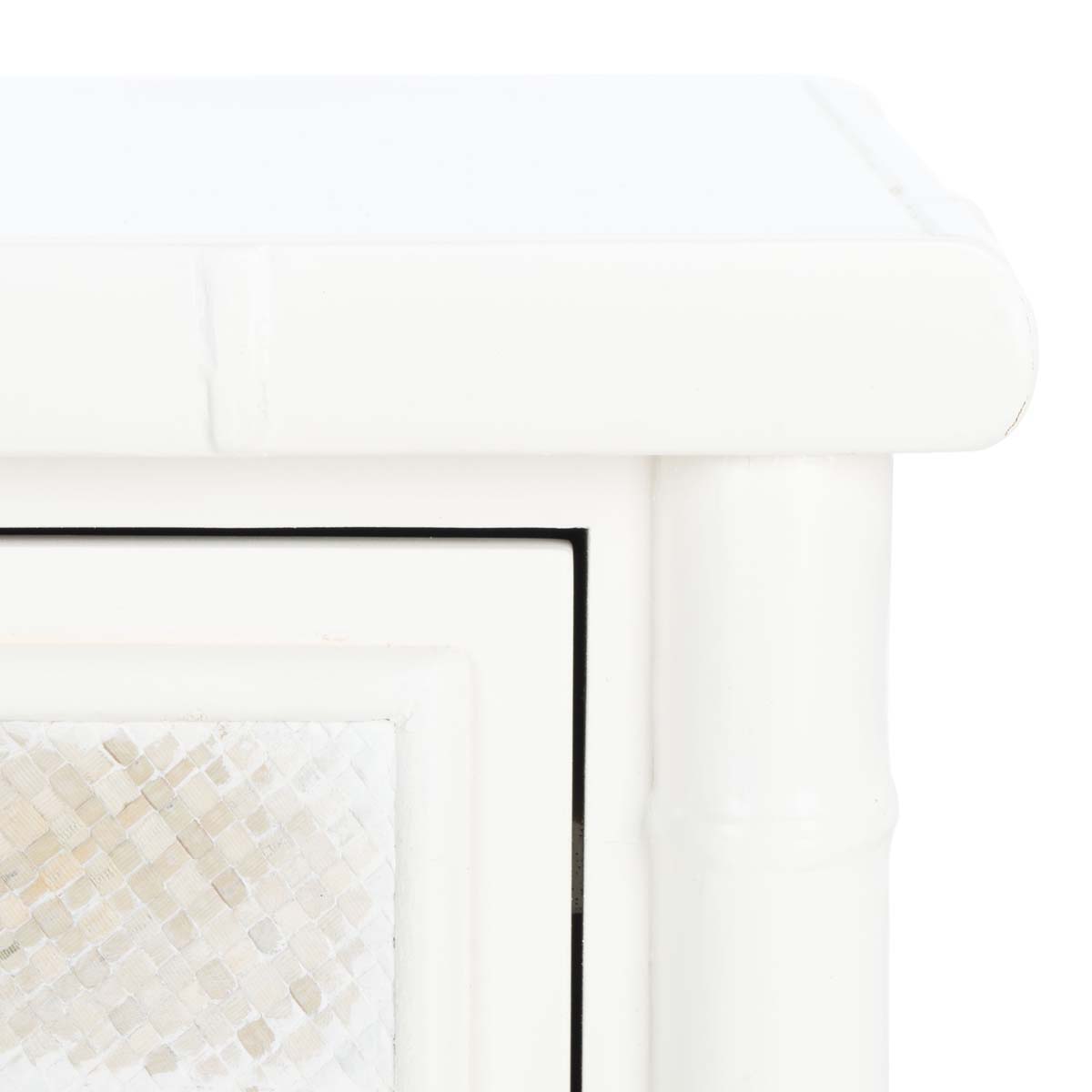 Safavieh Ahab 2 Drawer 1 Shelf Accent Table , ACC6606 - White / Gold